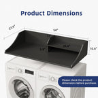 Memobarco 2 Tiers Washer Dryer Countertop, 54" Width x 27.5" Depth Laundry Countertop Organization, Wooden Washer and Dryer Topper for Folding, Sorting & Ironing, Easy to Install, Black