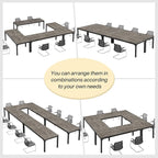 Tribesigns 6.5FT Conference Table, 78.7 Inche Rectangle Meeting Seminar Table, Large Business Tables for 6-8 People (Only Table) (Gray+Black)