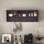 Modern Entryway Wall Mounted Coat Rack, with 4 Dual Hooks Living Room Storage Shelf,for Kitchen Home