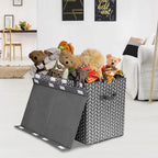 Mayniu Large Toy Box Chest Storage Bins with Lid, Toys Organizers Storage Boxes Basket with Sturdy Handles for Boys, Girls, Living Room,Nursery, Playroom, Bedroom (Grey)