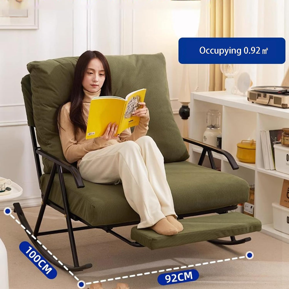 92cm Wide Double Rocking Chair,Featuring an Adjustable backrest and Retractab...