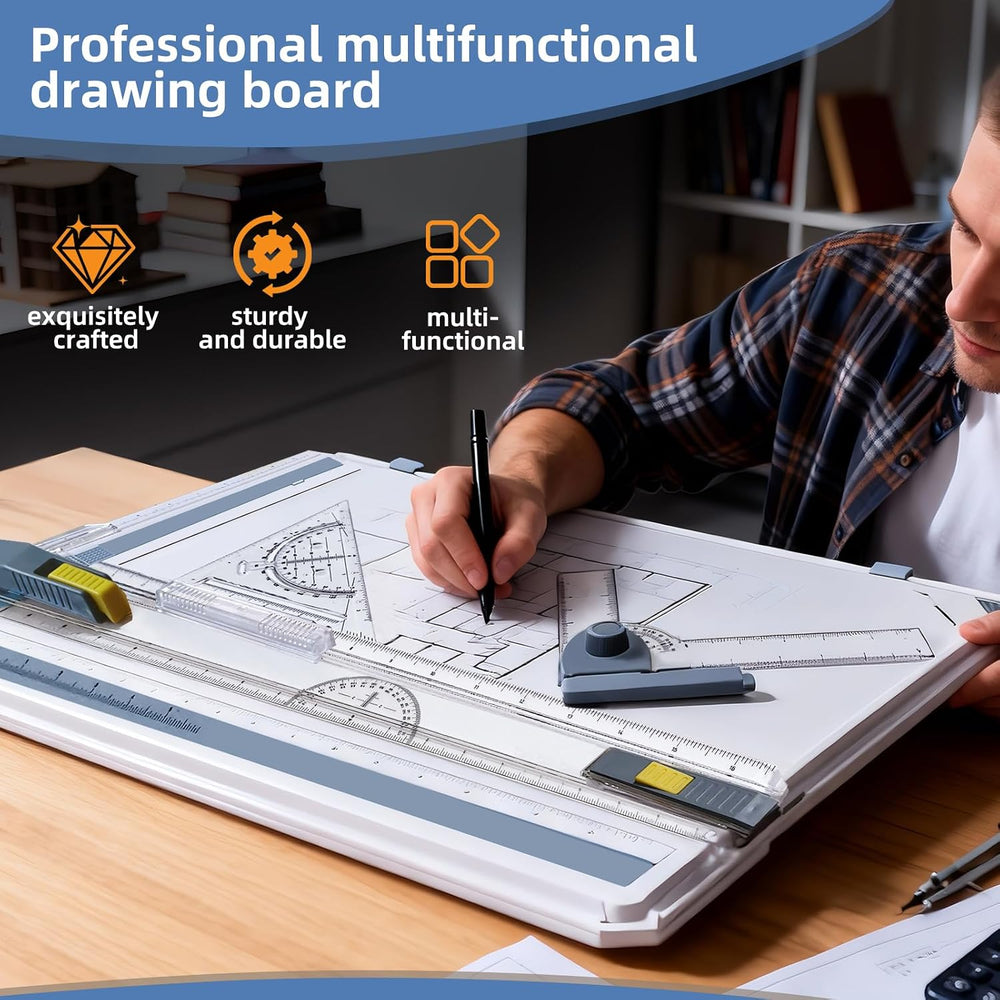 A3 Drawing Board Drafting Table Multifunctional Drawing Board Table with Clea...