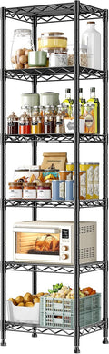 6 Wire Shelving Metal Shelves Storage Rack:Adjustable Storage Shelves Standing Shelf Units and Narrow Shelf for Laundry Bathroom Kitchen Pantry Closet Office 15.8" w*11.8" D*63" H