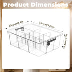Socks Bra Underwear Drawer Organizer for Closet, 2 PCS Plastic Storage Box with 9 Removable Compartments and Lid, Clear Dresser Drawer Organizer Storage Container with Dividers for Sock Ties Belts