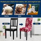 Dining Room Chair Covers - Stretch Kitchen Chair Covers Set of 4, Removable Washable Slipcovers for Home, Hotel, Banquet