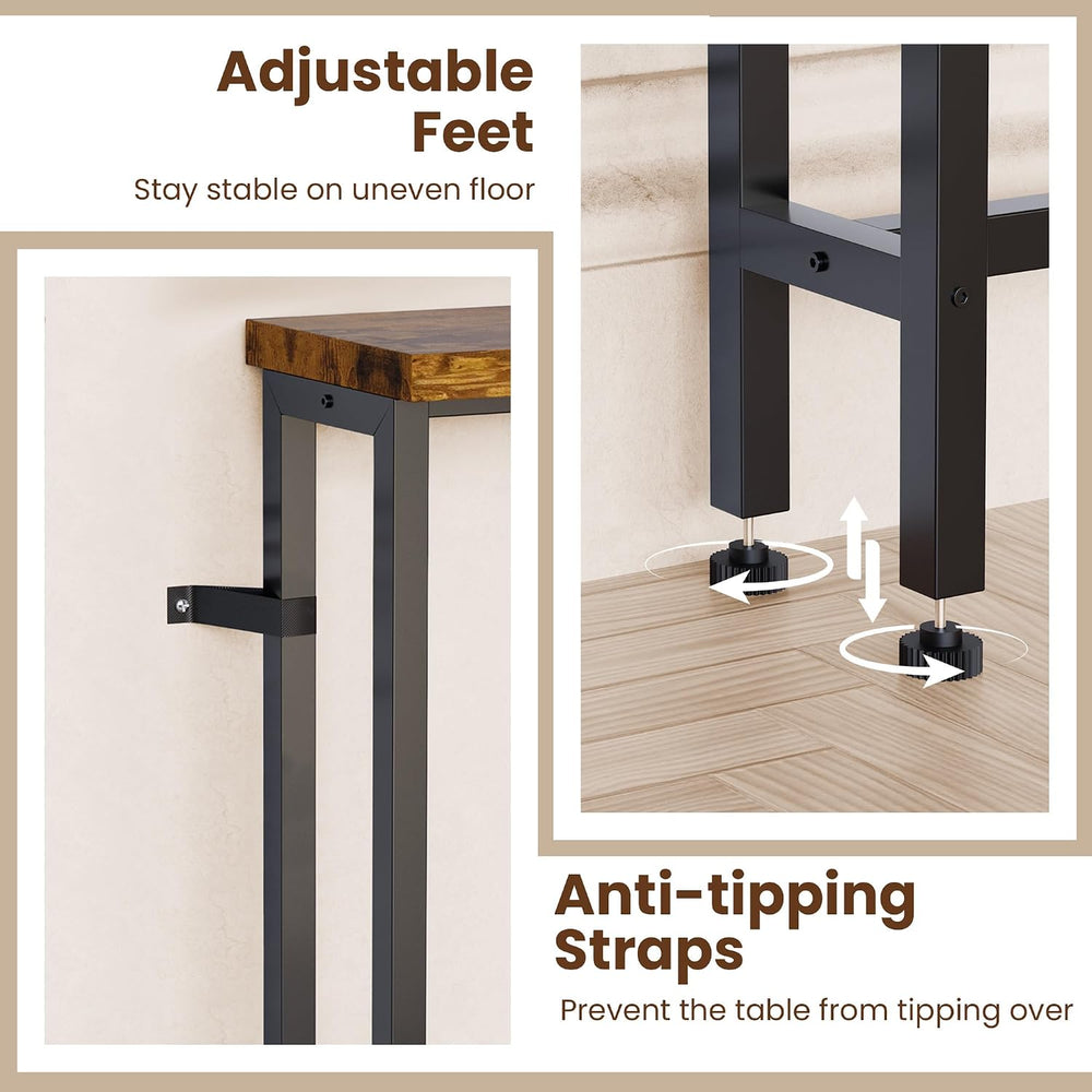 GRLEAF 78 Inch Narrow Sofa Table with Power Outlet, Extra Long Console Table ...