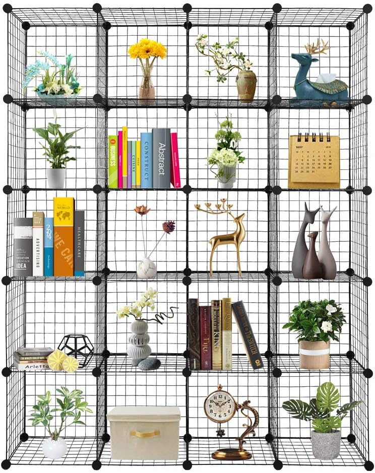20 - Cube Organizer: Wire Cube Storage for Home & Office - Multifunctional, Modular Cubbies
