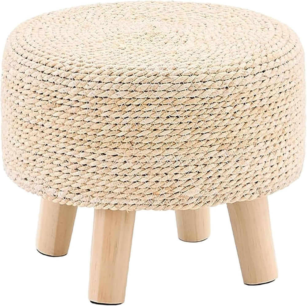 Wimarsbon Round Foot Stool Natural Seagrass Poufs Ottoman Hand Weave Footrest...