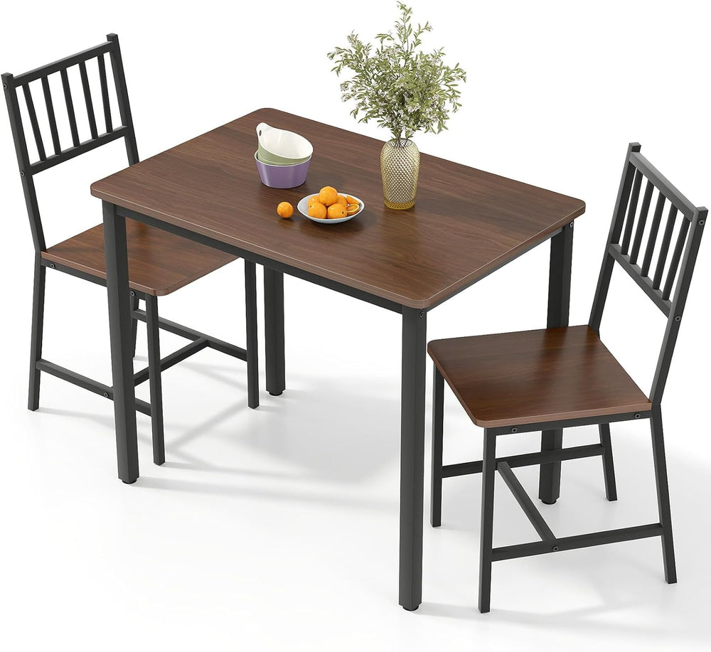 Rovibek 3 Piece Dining Table Set for 2 with Steel Frame & Adjustable Feet...