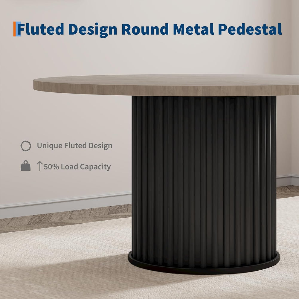 GarveeHome 47" Round Dining Table for 4-6 People, Dining Room Table with...
