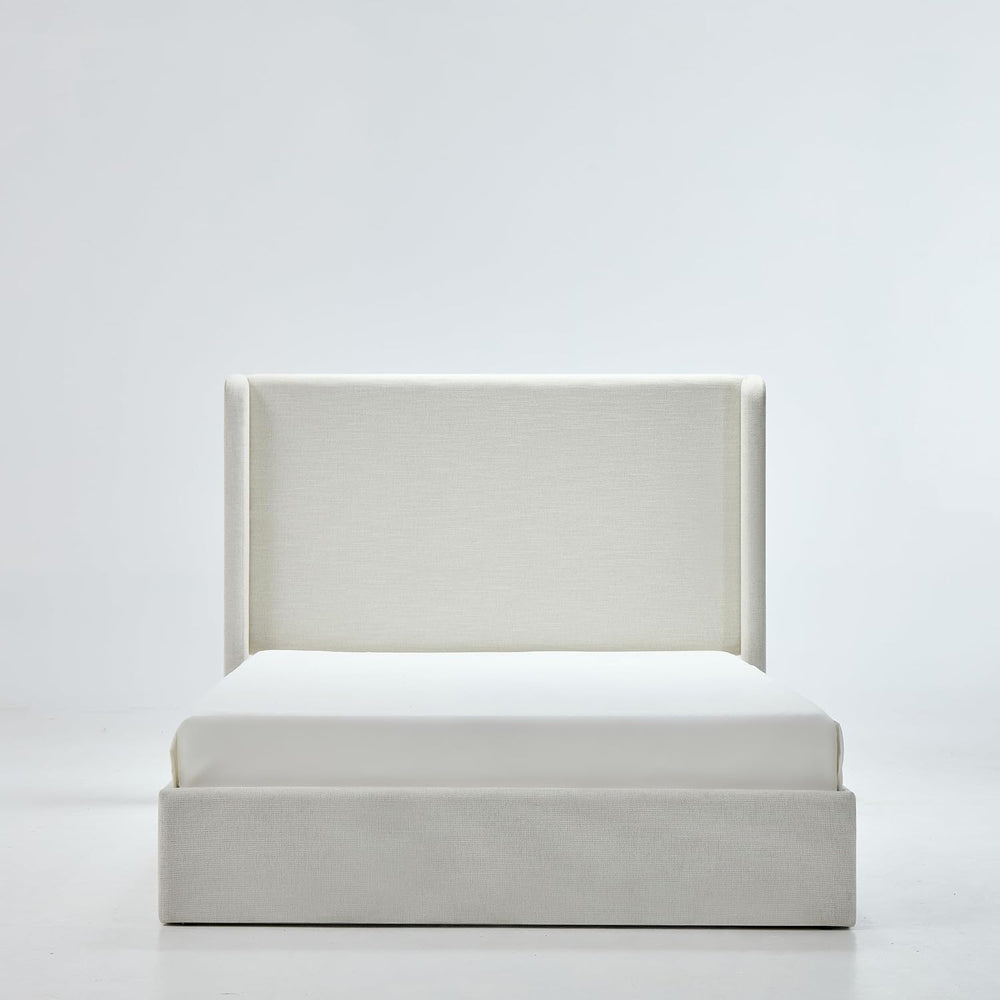 Upholstered Bed Frame Queen Size, 54" High Headboard Platform Beds Caron...