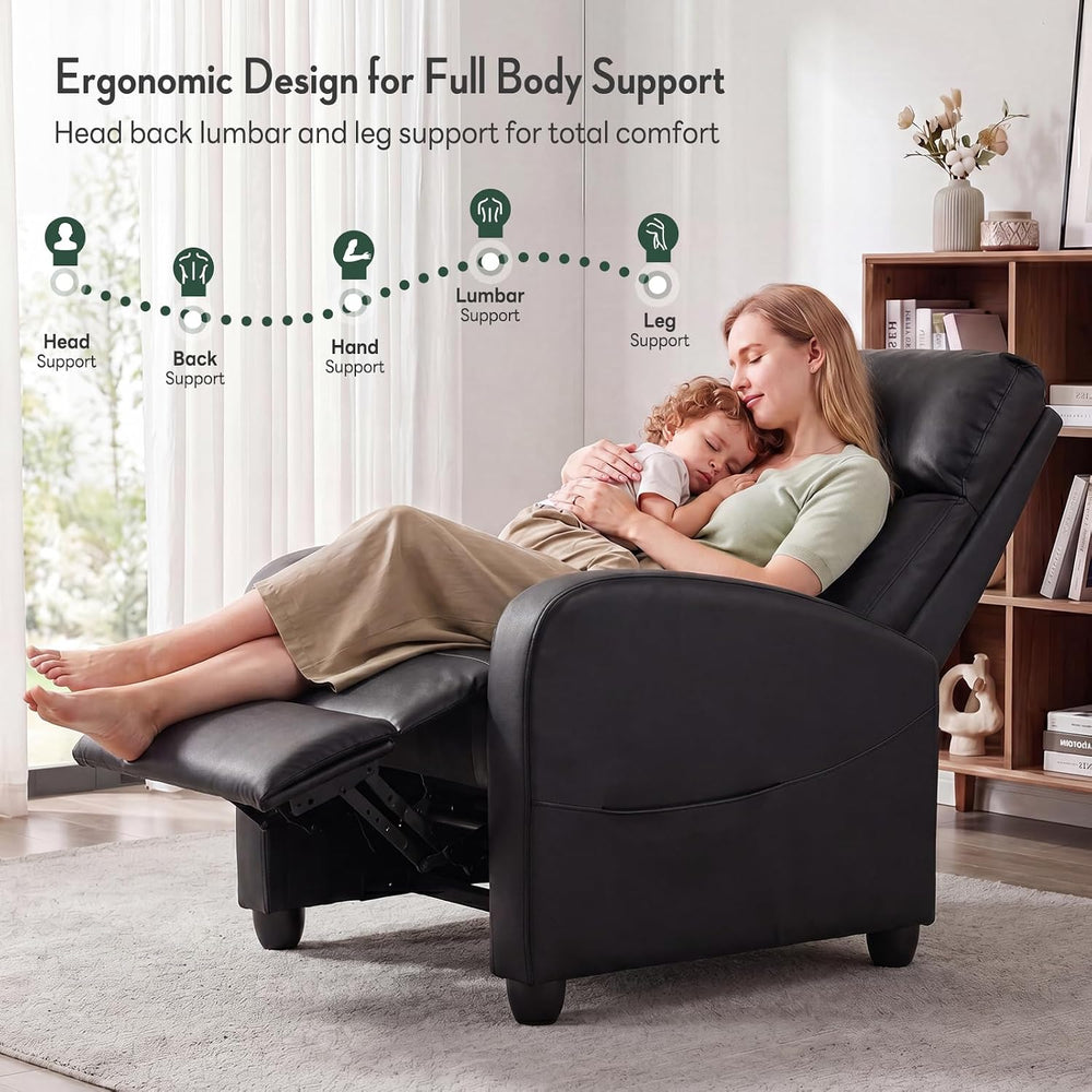 Massage Recliner Chair, Recliner Sofa Fabric for Adults, Recliners Home Theat...