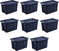 Sterilite 8-Pack Storage Bins with Lids, Heavy Duty Totes, Tuff1, 30 Gallon, Dark Indigo