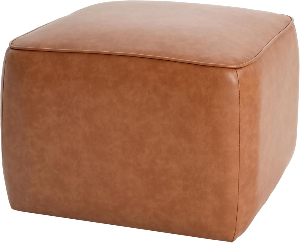 Christopher Knight Home Ellis Faux Leather Pouf Ottoman Foot Rest, Square PU ...