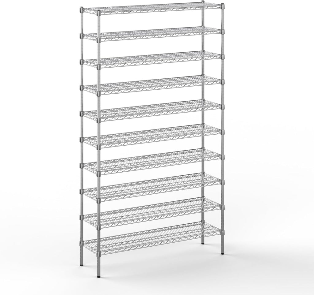 14" Deep x 48" Wide x 86" Height Wire Shelving Kit | 10-Tier | NSF Commercial Storage Rack Unit