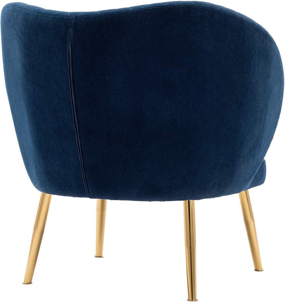 DUHOME Velvet Accent Chair with Barrel Backrest