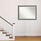 Amanti Art Grey Wall Mirror 35x45 Burnished Concrete Rectangle Bathroom Mirror for Wall Decor Living Room, X-Large Modern Contemporary Wood Frame, Hangs Horizonally and Vertically, Bathroom Decor