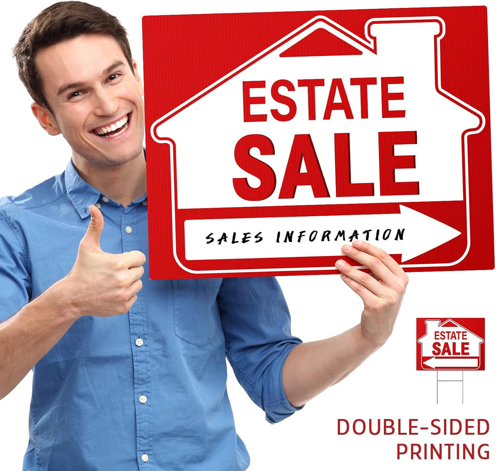 [10 Pack] Estate Sale Signs Set,17 x 13 Inch Estate Sale Yard Signs with Doub...
