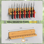 Wall Mounted Screwdriver Organizer, Hammer Rack and Pliers Holder, Set of 3 Wall Hanging Tools Storage Shelf for Workshop Garage