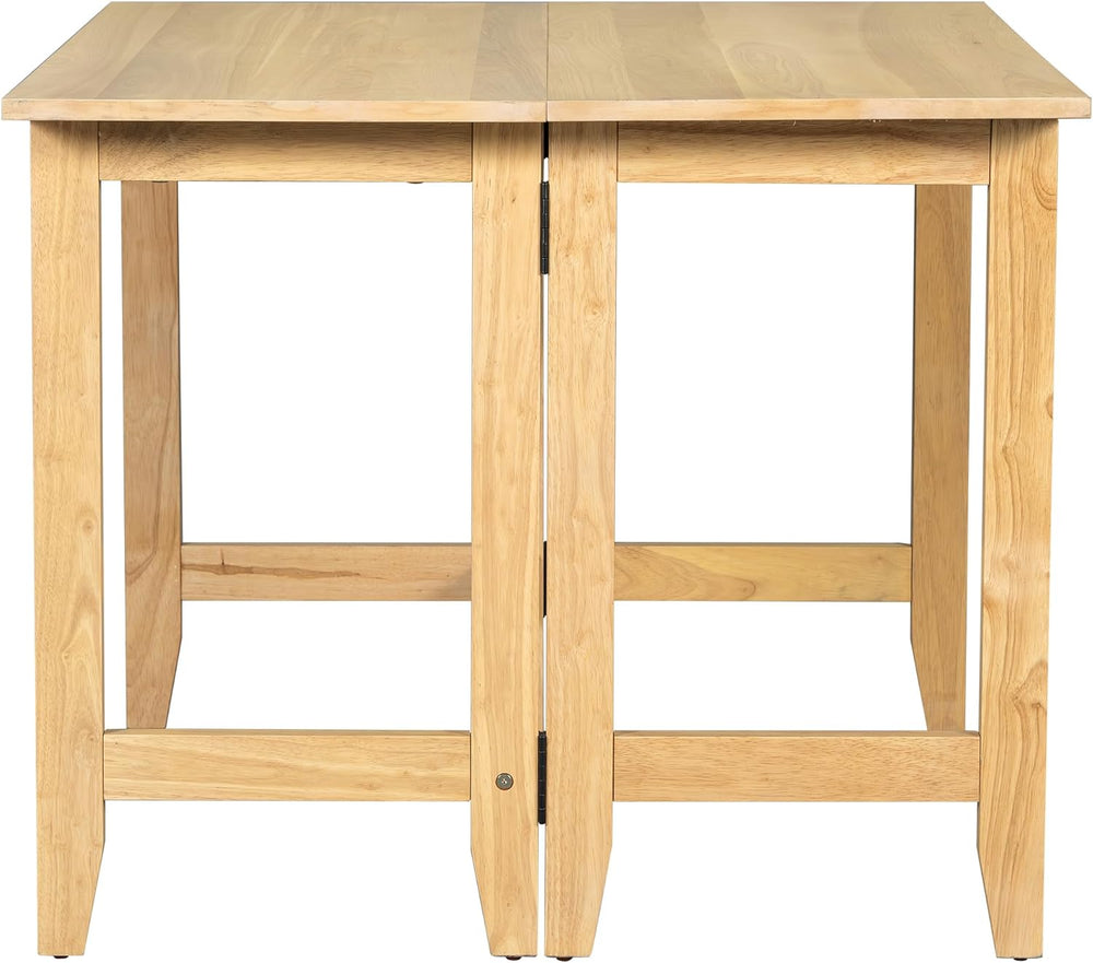 Knocbel Farmhouse 2-4 Person Rectangular Folding Dining Table, Wooden Kitchen...