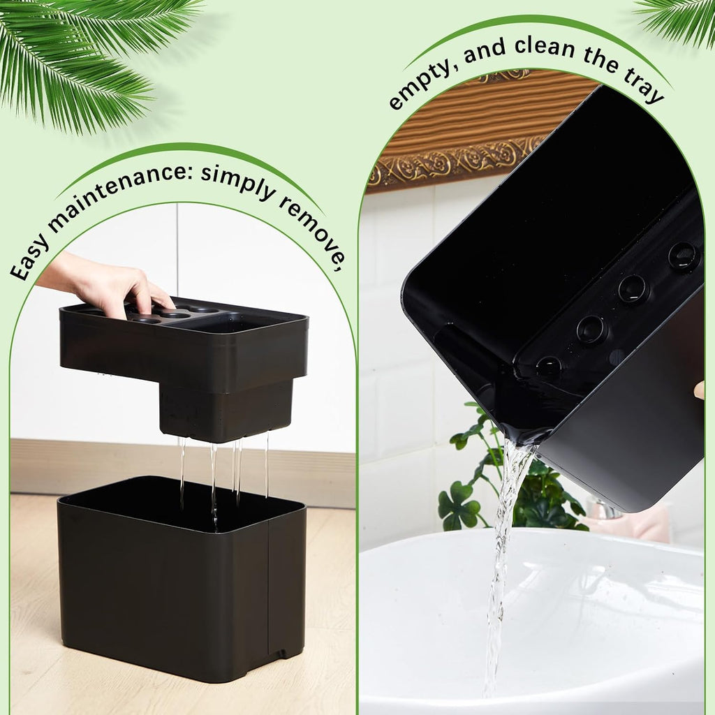Threehoney Can Store 15 Umbrella Holder for Entryway Corner with Drip Tray, Umbrellas Stand Rack Space Saving Storage Organizer, Compact Umbrella Holder Indoor for Home Office Decor(Black)