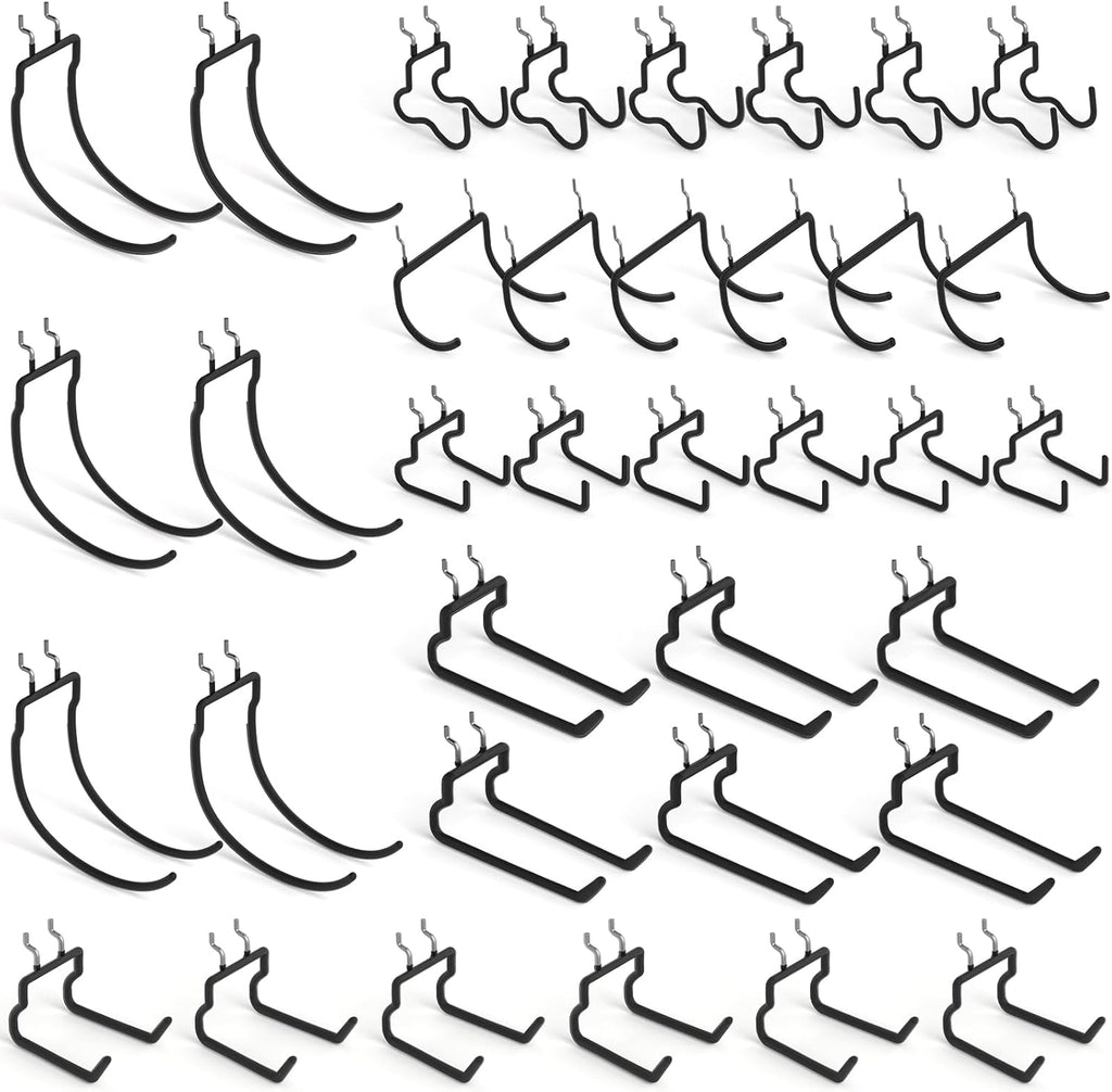 INCLY 36 Pack Heavy Duty Pegboard Hooks, 1/4" Pegboard Drill Holder Tool Utility Hooks, Peg Board Tool Hangers Accessories for Hanging Power Tools, Drill, Hammer, Workbench, Garage