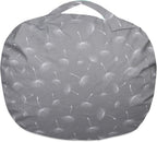 Posh Creations Kids Stuffed Animal Storage Bean Bag Chair Cover - Childrens Toy Organizer, Large-38in, Canvas White Dandelions on Gray