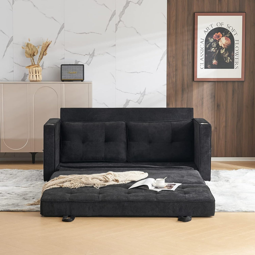 VINGLI Upgraded 64" W 84" L Full Size Futon Sofa Bed, 6" Thick...