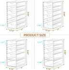 22 Drawers, Acrylic Desk Makeup Organizer, Plastic Drawers Organizer, Stackable Storage Solution for Makeup, Dresser, Office, Bathroom Clear Plastic Craft and Bead Storage Cabinet