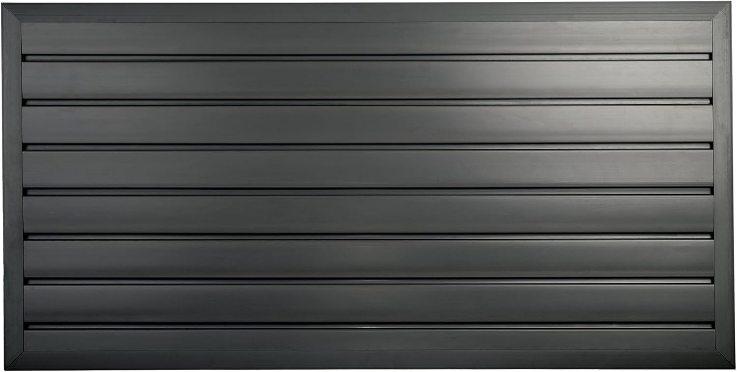 HANDIWALL (BLACK) PVC Slatwall Garage Wall Organizer, 4x2ft Heavy Duty Framed Slatwall Panel Storage Kit, Wall Mount Organizing Storage System For Slatwall Accessories
