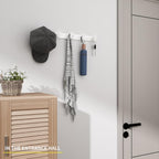 White Coat Rack Wall Hooks for Hanging Heavy Duty Door Hooks with 5 Hooks Key Holder for Wall Hat Rack for Entrance Coat Hook