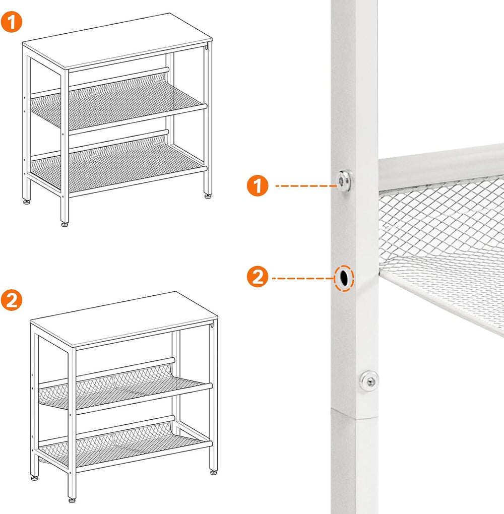 HOOBRO End Table, 3-Tier Narrow Side Table, Nightstand with 2 Flat or Slant A...