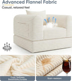 Versatile 2 in 1 Boneless Armchair Chaise Lounge Chair Indoor, Convertible Sleeper Chairs Couch Folding Sofa Bed Oversized Comfy Futon Floor Sofa BeanBag for Reading Nook Living Room Bedroom