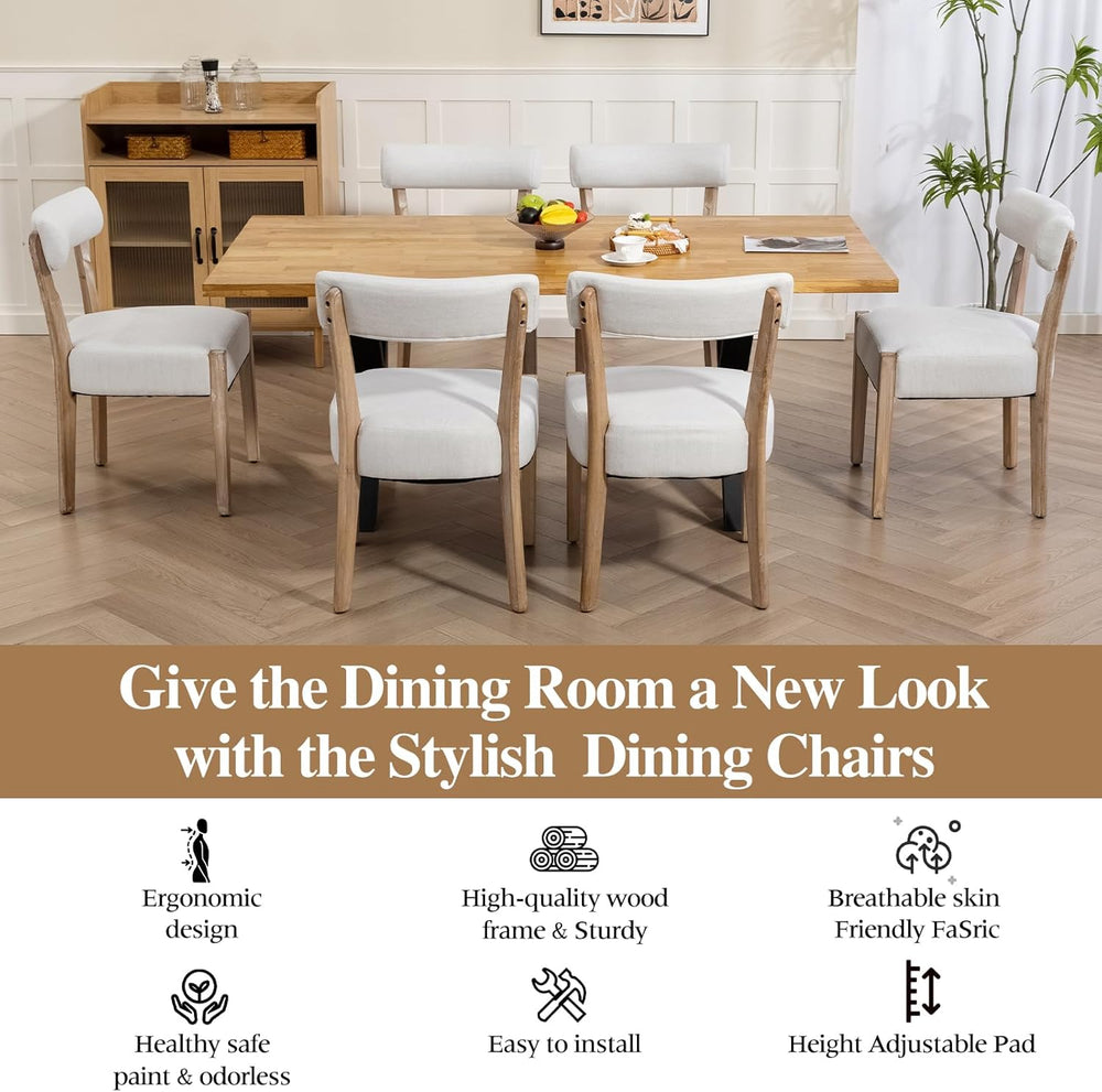 ZJhome Dining Chairs Set of 4, Mid-Century Modern Wooden Kitchen Chairs with ...