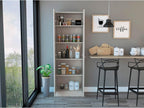 Multistorage Pantry Cabinet, 5 Shelves, Double Doors - Pearl
