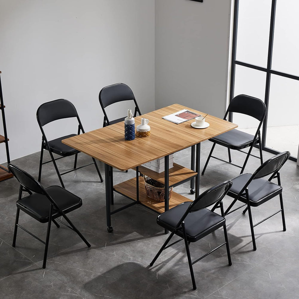 Karl home 12 Pack Black Folding Chairs with Padded Seats, 330lbs Capacity