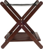 Winsome Reese Luggage Rack with Storage Shelf, for Guest Room, No Assembly, Cappuccino