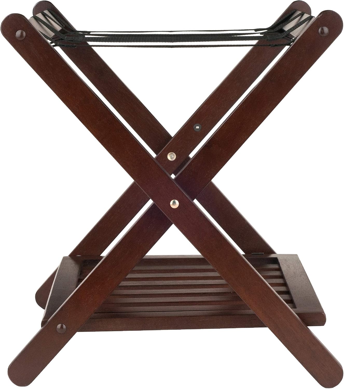 Winsome Reese Luggage Rack with Storage Shelf, for Guest Room, No Assembly, Cappuccino