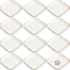 Shappy 12 Pcs Ceramic Jewelry Tray 4.5 in Ring Dish Bulk Decorative Trinket Dish for Bridal Christmas Birthdays Gifts