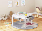 UTEX 2 in 1 Kids Construction Play Table with Drawers Built-in Baseplate | Wooden Kids Building & Activity Table with Storage, Water-based Paint Finish, Compatible with Lego and Duplo Bricks