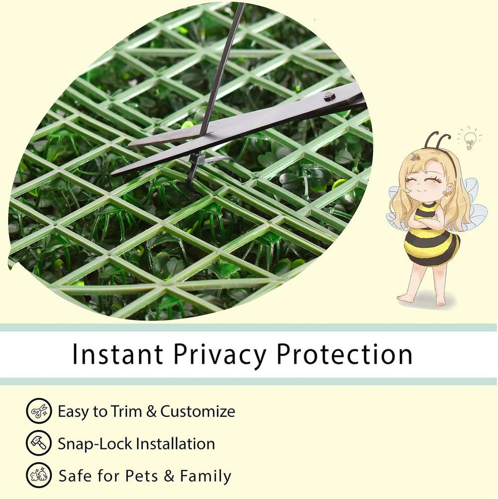 HEDGE MAZE 20" x 20" Durable Artificial Grass Wall Panels - 12PCS