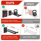 14" Large Heavy Duty Garage Hooks, 4-Pack Steel Garage Storage Hooks with Support Rods, Utility Wall Mount Hangers for Power Tools, Car Tires, Ladders, Chairs, Garden Tools and More