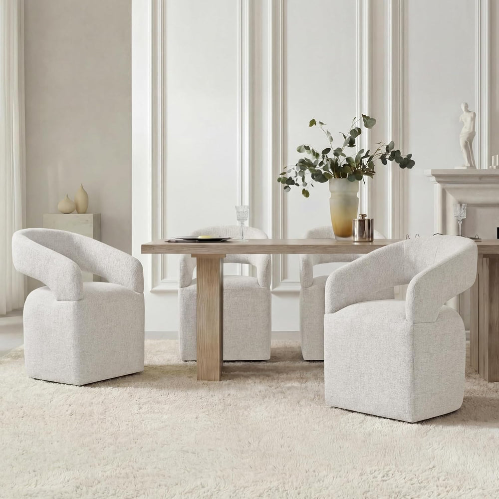 KISLOT Upholstered Dining Chairs Set of 4, Modern Arm Kitchen & Dining Ro...
