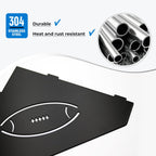 FerdY 2-Pack 10" Matte Black Recessed Corner Shower Shelf, for Tiled Bathroom Walls, Floating Shelf, 304 Stainless Steel Shower Caddy Storage Shelves, No Drilling Required, Rugby Diamond