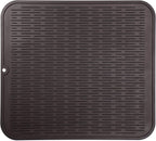 Silicone Dish Drying Mat for Multiple Usage,Easy clean,Eco-friendly,Heat-resistant Silicone Mat for Kitchen Counter or Sink,Refrigerator or Drawer Liner Coffee 2XL 24 inches x 18 inches