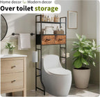 Over The Toilet Organizer,Bathroom Shelves Behind Toilet Organizer, Space-Saving Over Toilet Shelf for Bathroom Organizers and Storage