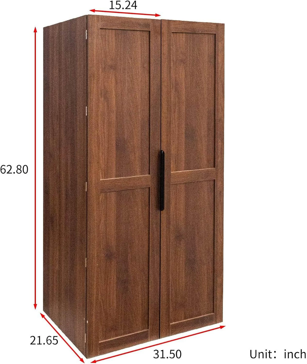 Kitchen Pantry Cabinet with Doors & Shelves, 62.8" Freestanding Cupb...