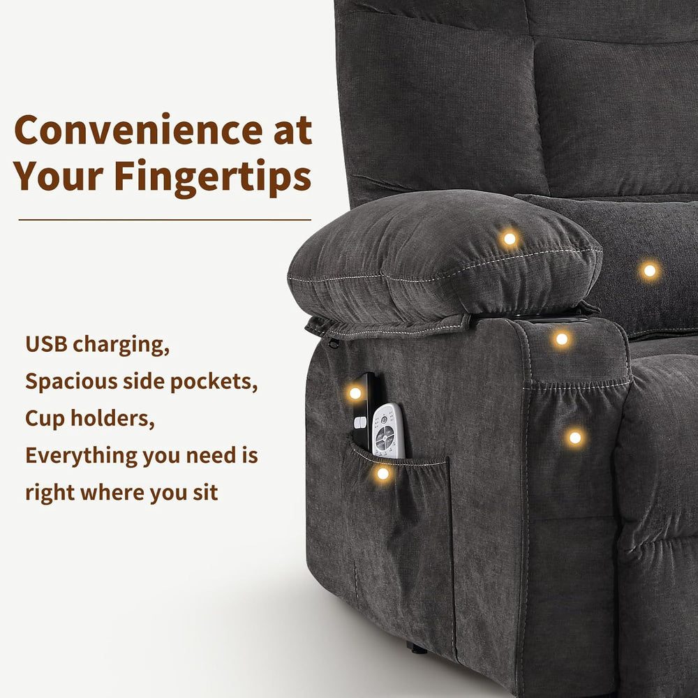 Power Lift Recliner Chair for Elderly with Massage and Heat, Comfortable Elec...