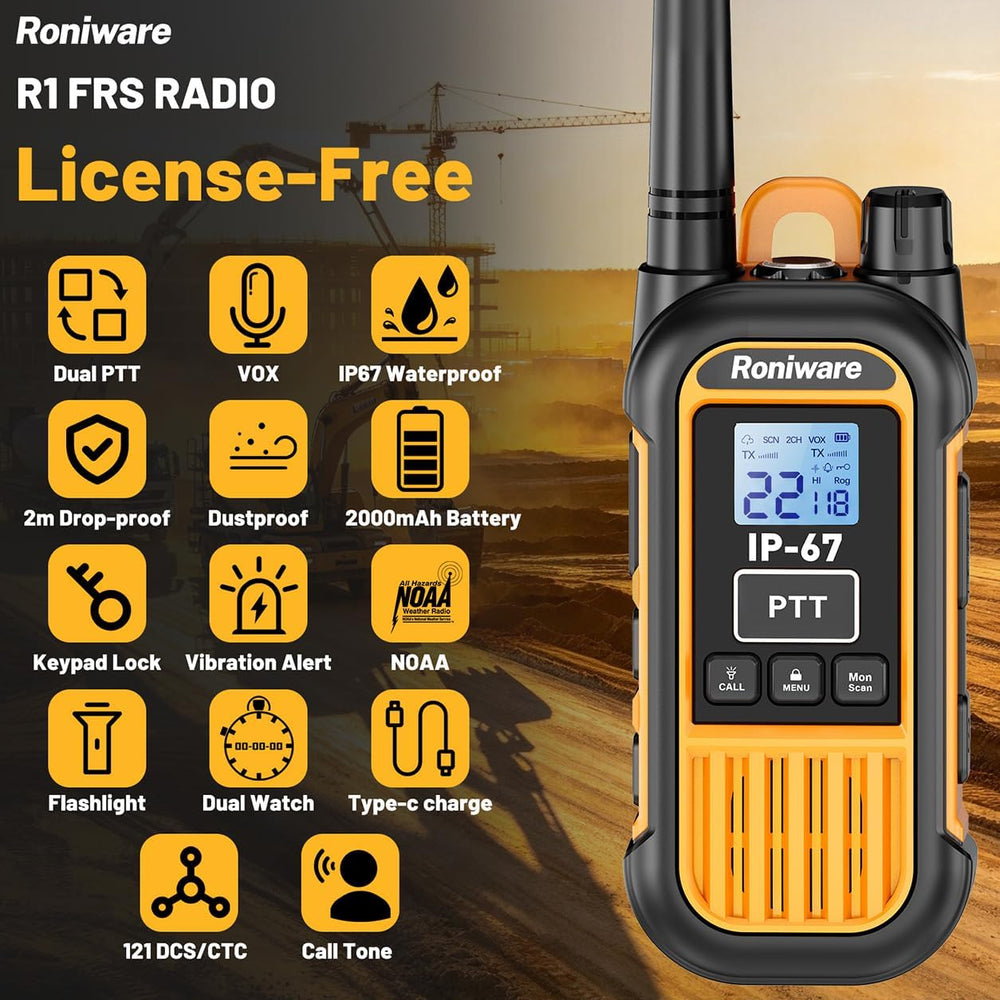 IP67 Waterproof Walkie Talkies Long Range for Adult Rugged Radios
