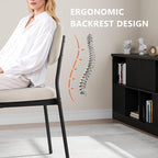 Modern Dining Chairs Set of 4, Stackable Upholstered Dining Room Chairs, Kitchen Chairs w/Soft Velvet Backrest & Sturdy Metal Legs for Living Room, Restaurant, Cream Beige